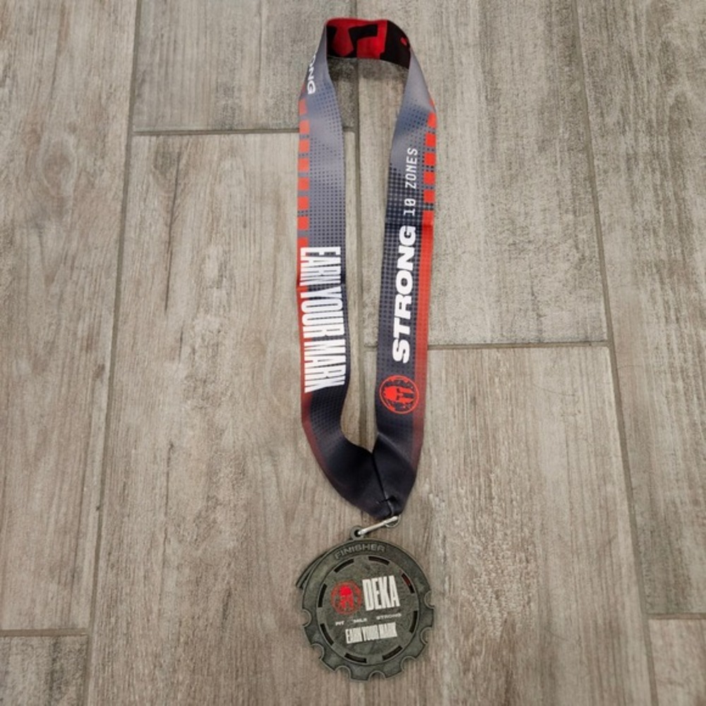 Spartan DEKA STRONG 2024 Finisher Medal with Magnetic Trifecta‎ Wedge OCR Gym